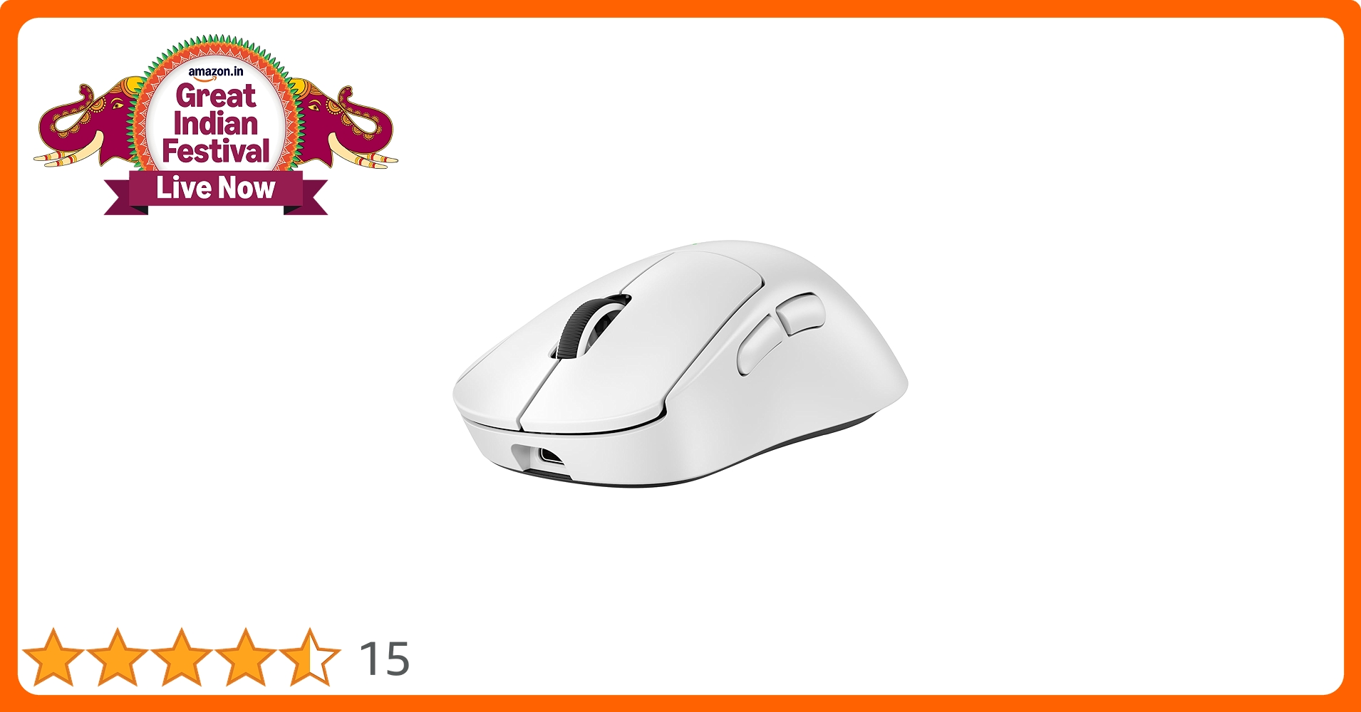DealsinIND's tweet card. Logitech G partnered with top esports athletes to craft an ergonomically asymmetrical mouse that enhances comfort for the right hand, optimising control with its perfect balance of shape, weight, and...