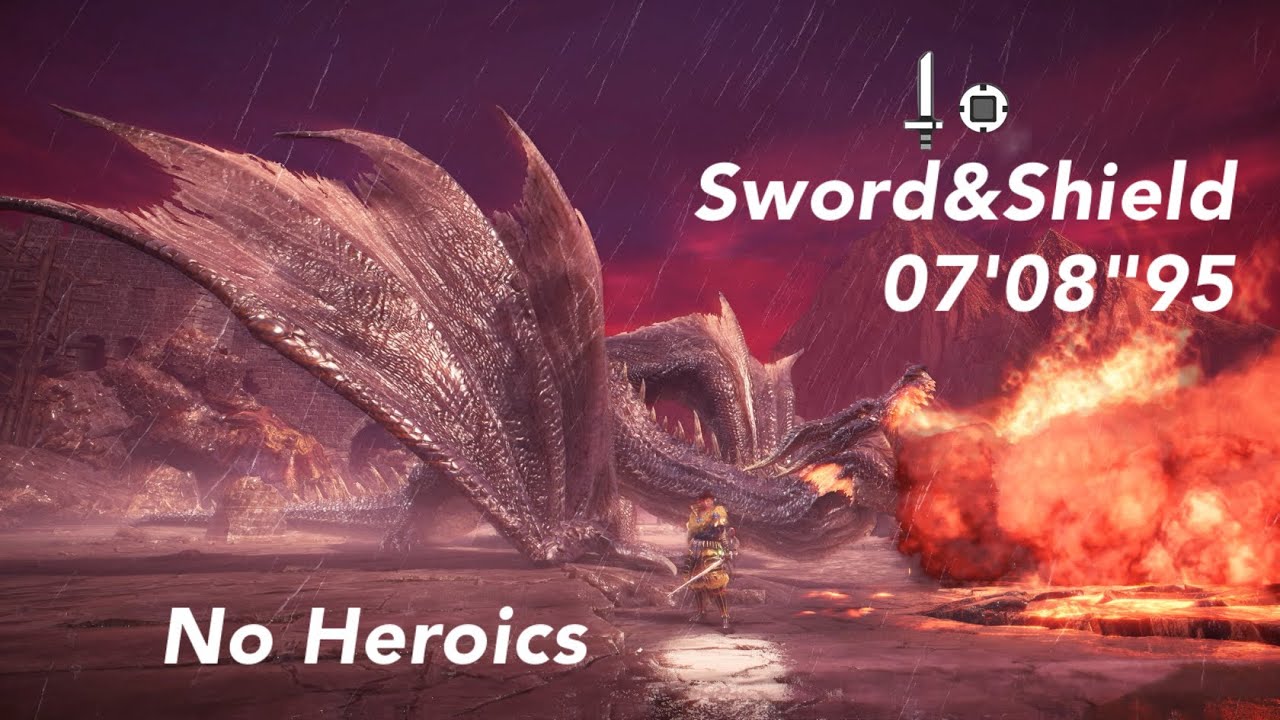 t5o2m0o's tweet card. MHW:IB ミラボレアス 片手剣　非火事場ソロ 07'08"95