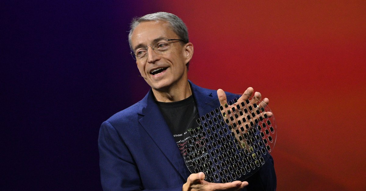 IntelSupport's tweet card. Intel CEO Pat Gelsinger discusses the company's ambitious turnaround strategy and the impact of the CHIPS Act