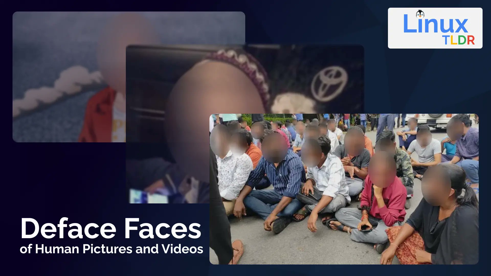 linux_tldr's tweet card. Learn how to deface human faces in pictures and videos using blur or custom images with a free CLI tool available for Linux, Windows, and macOS.