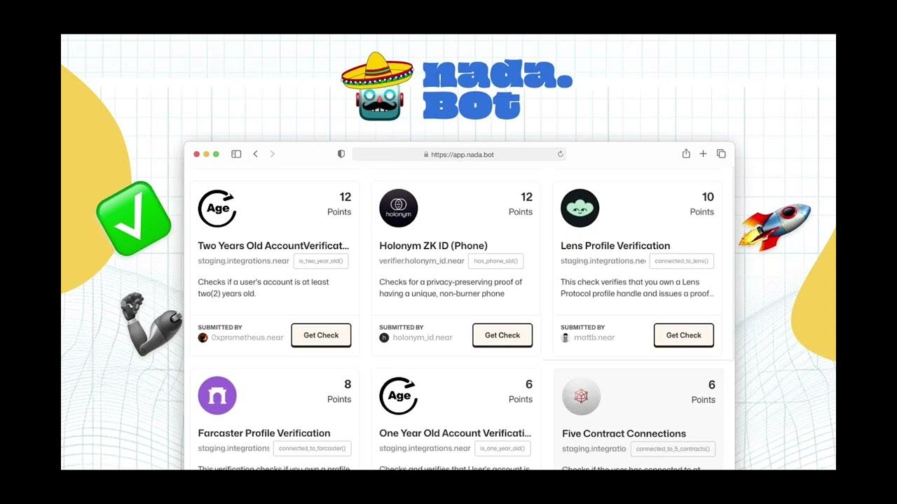 MagicBuildAI's tweet card. How to verify as human with Nada Bot