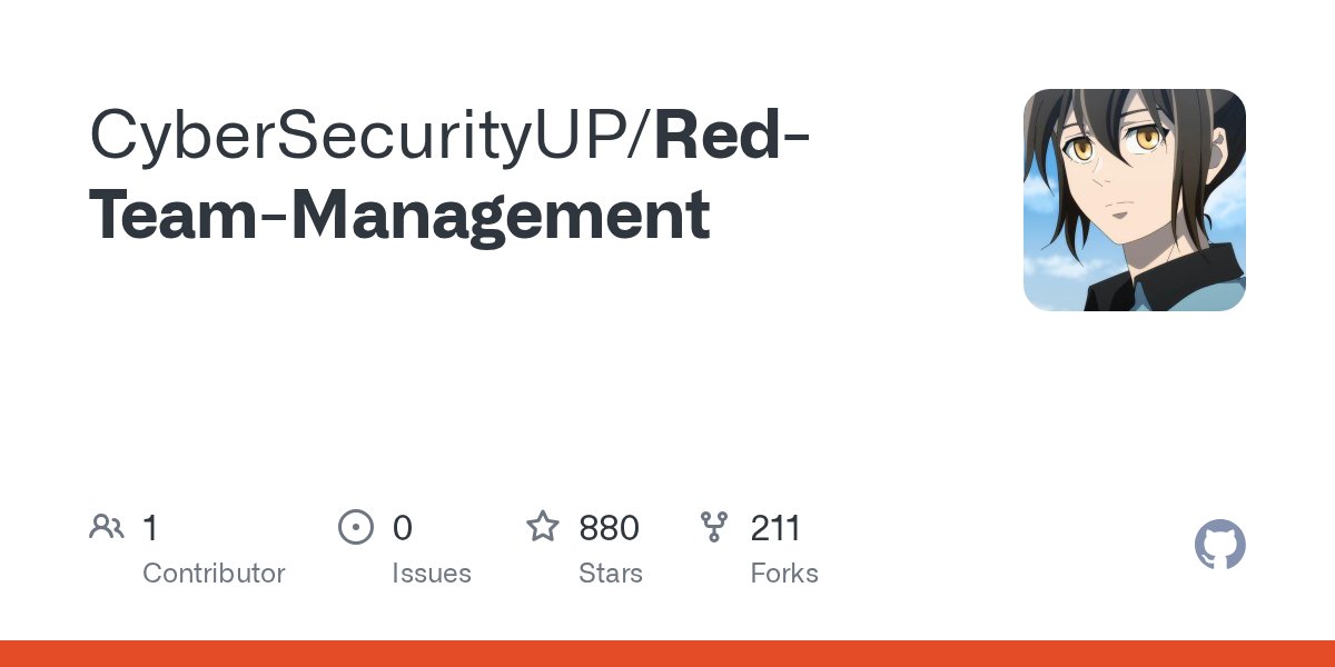 akaclandestine's tweet card. Contribute to CyberSecurityUP/Red-Team-Management development by creating an account on GitHub.