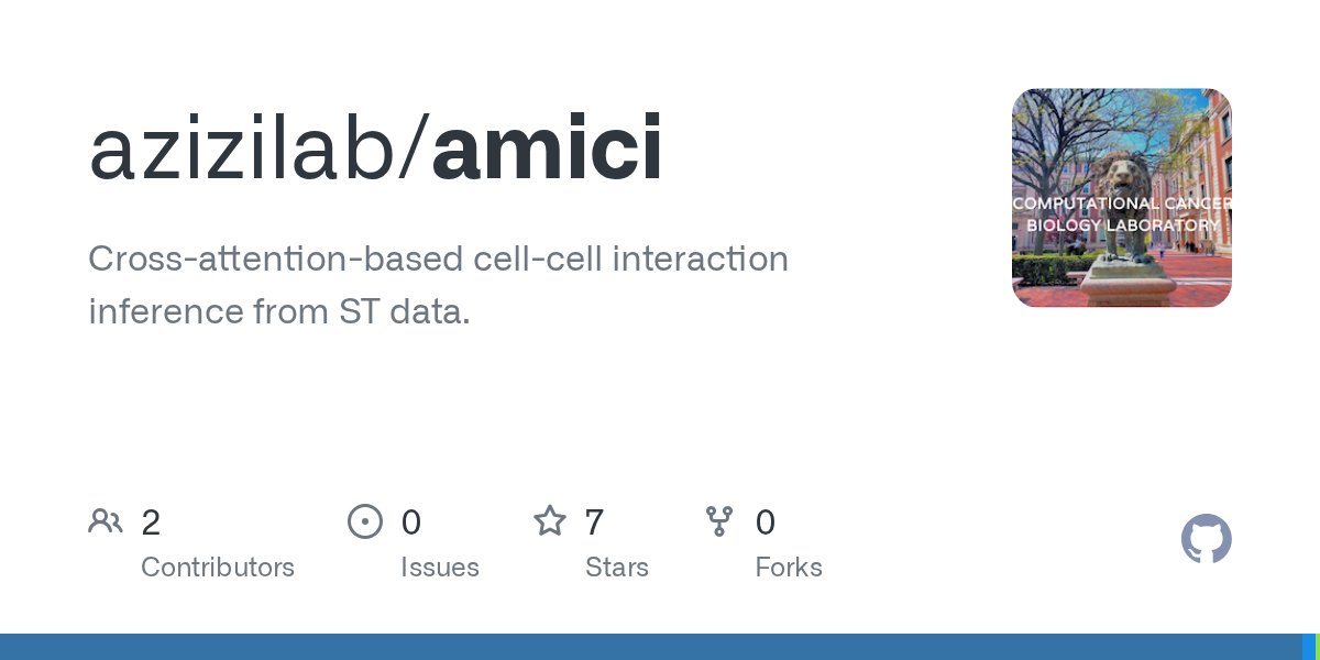 khushipde's tweet card. Cross-attention-based cell-cell interaction inference from ST data. - azizilab/amici