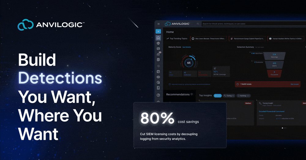 WeAreAnvilogic's tweet card. Get the latest threat reports and analysis from The Forge by Anvilogic and subscribe to receive updates in your email.