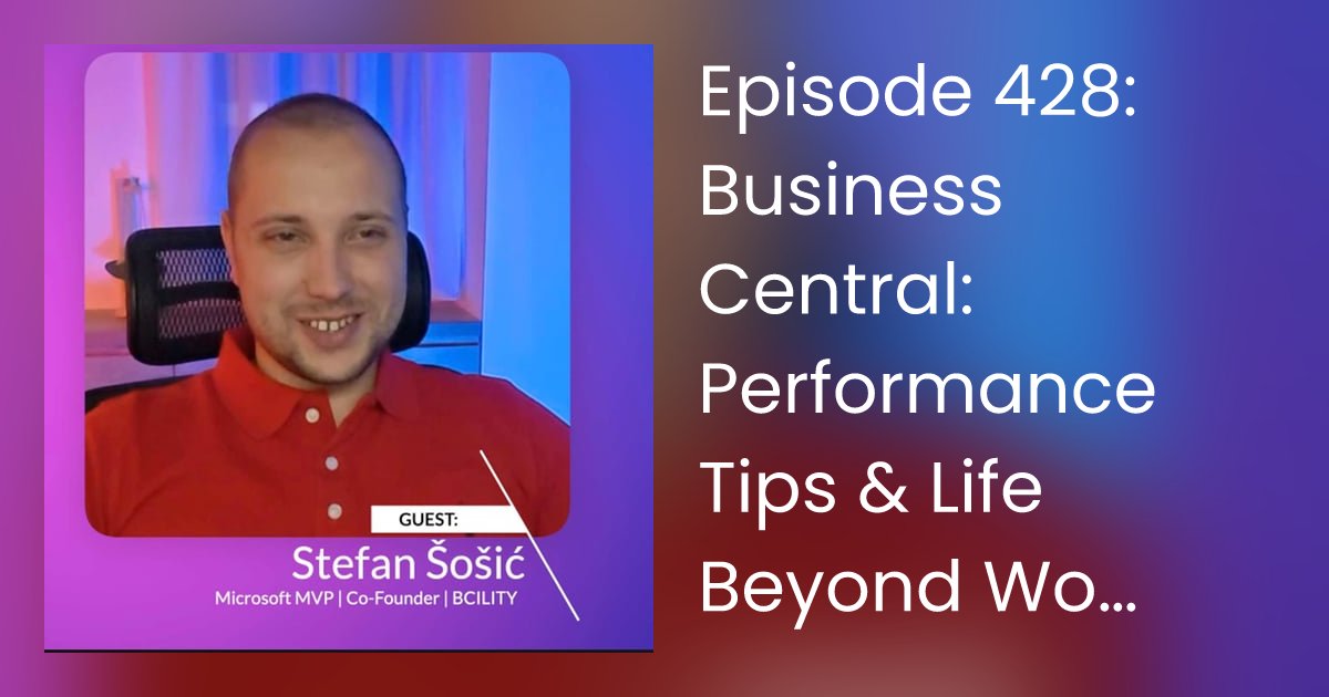 DynamicsCorner's tweet card. In this episode of Dynamics Corner, Kris and Brad "dive into the pool" of Business Central with expert insights on performance tips and tricks that can transform yo…