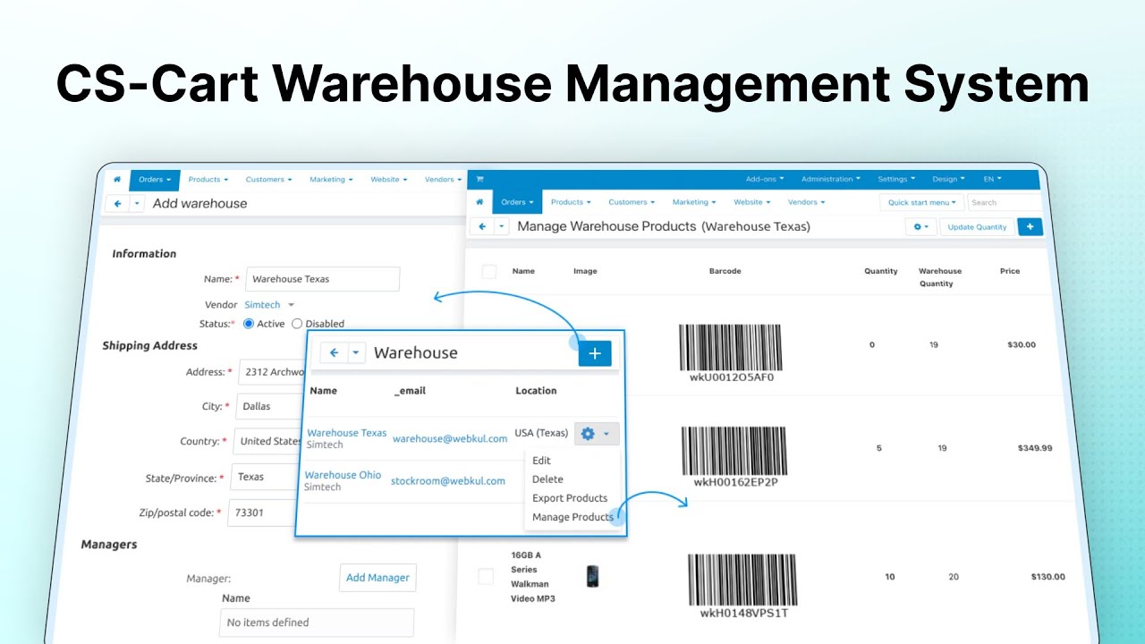 webkul's tweet card. CS-Cart Warehouse Management System – Simplify Inventory & Fulfilment