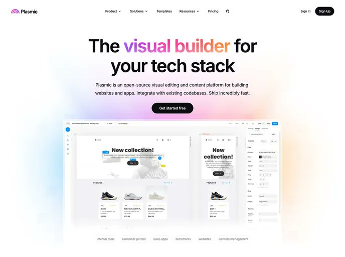 builtatlight's tweet card. Visual builder for React. Build apps, websites, and content. Integrate with your codebase.