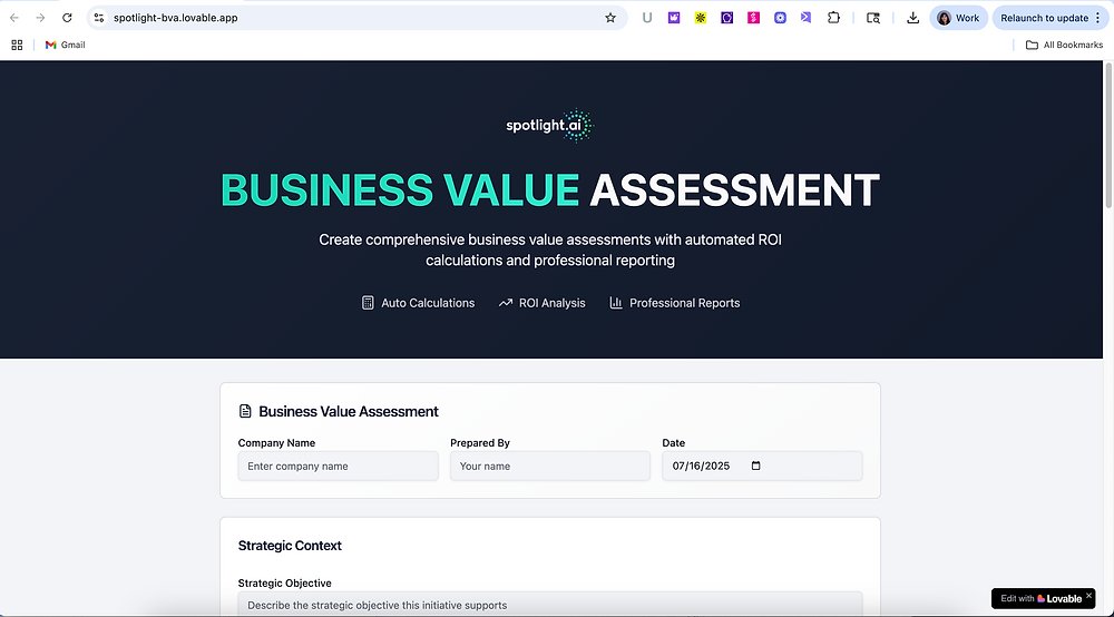 Spotlightai_X's tweet card. A Business Value Assessment (BVA) is more than an ROI calculator. It is a collaborative sales tool that connects your solution to executive priorities and quantifies real impact. This chapter...