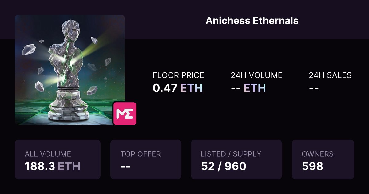 AnichessGame's tweet card. Ethernals mark the beginning and honor the minds who built this world. With only 960, each one holds a limited seat at the heart of Anichess. Reserved for those who made it real. Not about ownership....