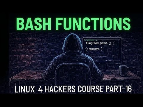 Rajan22m's tweet card. Bash Functions in Shell Scripting | Linux 4 Hackers Course (Part 16)...