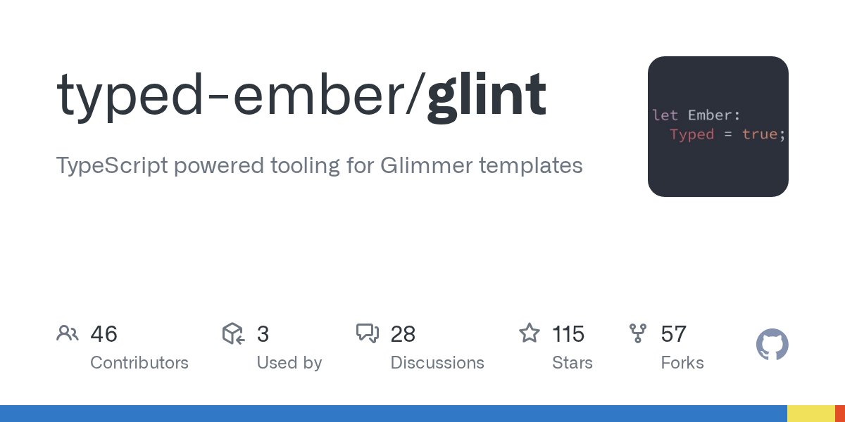 johnsoncodehk's tweet card. Release (2025-09-30) @glint/ember-tsc 1.0.0 (minor) @glint/template 1.6.0 (minor) @glint/tsserver-plugin 2.0.0 (minor) @glint/type-test 2.0.0 (minor) Volar-ized Glint 2.0 Glint has been re-archit...