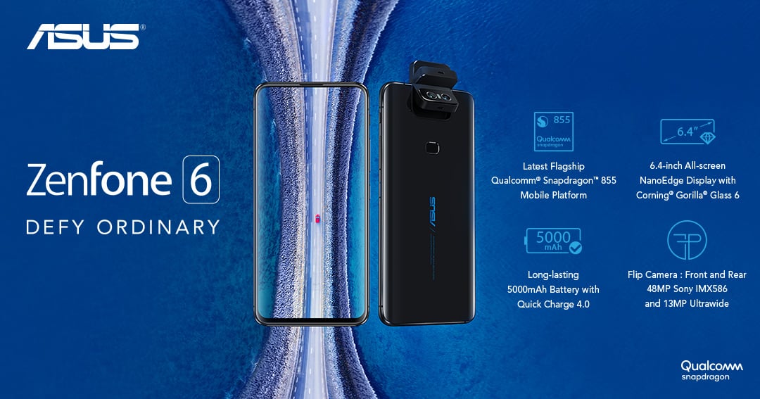 iOSdevMan's tweet card. Combining ASUS innovation, leading-edge performance and sophisticated world-class design, the new ZenFone 6 defies ordinary. Its groundbreaking features include an all- screen NanoEdge display, the...