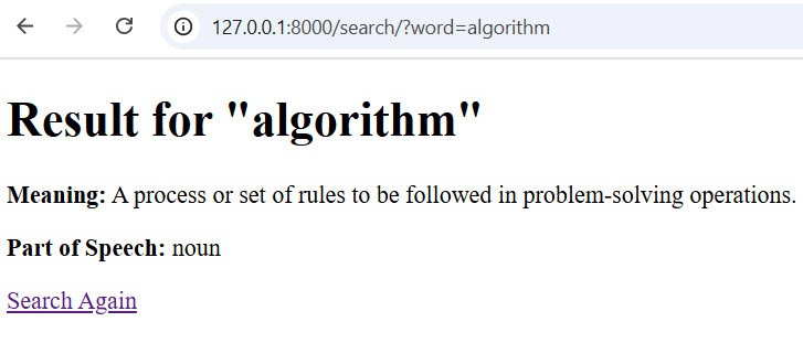 pythonguides's tweet card. Learn how to build a powerful dictionary application in Django with Python. Step-by-step tutorial for beginners with full code examples and API integration.