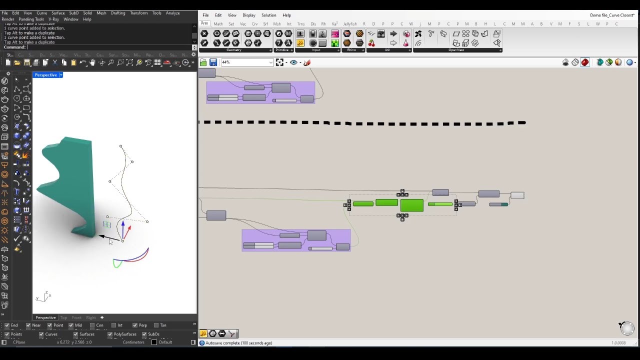miled_37's tweet card. Grasshopper 3D - Beginners - Curve Closest Point