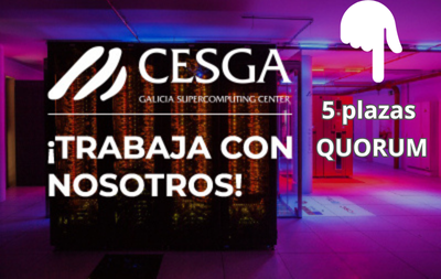 CESGA_'s tweet card. Cesga - Centro de Supercomputación de Galicia - 5 plazas QUORUM