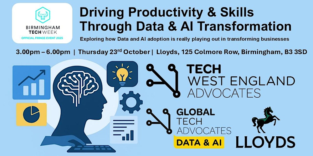 GlobalTechAdv's tweet card. How exactly is AI adoption really playing out in Enterprise and SMEs? Join us to learn from our panels.