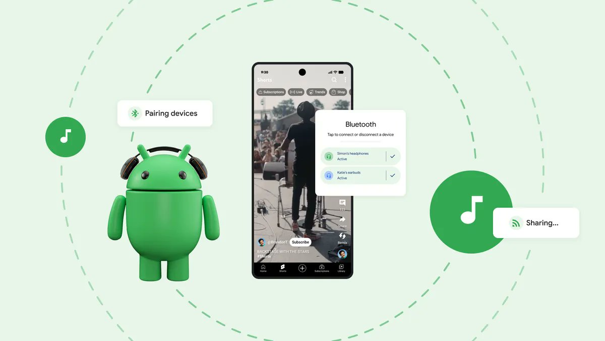 pyusuke's tweet card. Googleは、次世代Bluetooth技術「LE Audio」とその機能「Auracast」に関して、And
