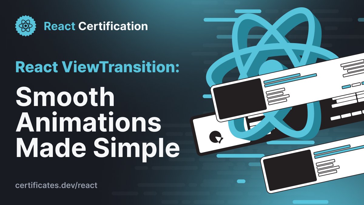 ReactNorway's tweet card. Discover React’s new ViewTransition component and how it leverages concurrent features to create smooth, browser-native animations. Learn enter/exit effects, shared element transitions, list filter...