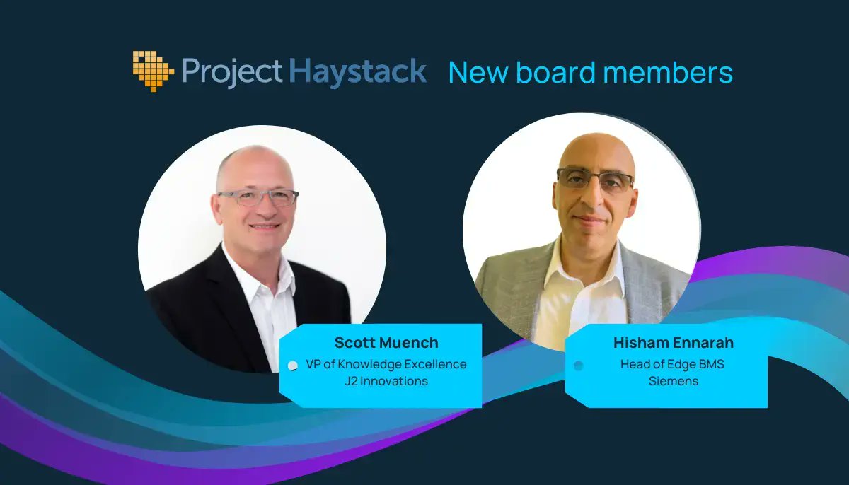 J2Innovations's tweet card. We're pleased to announce that J2's Scott Muench and Hisham Ennarah will join the Project Haystack Board.