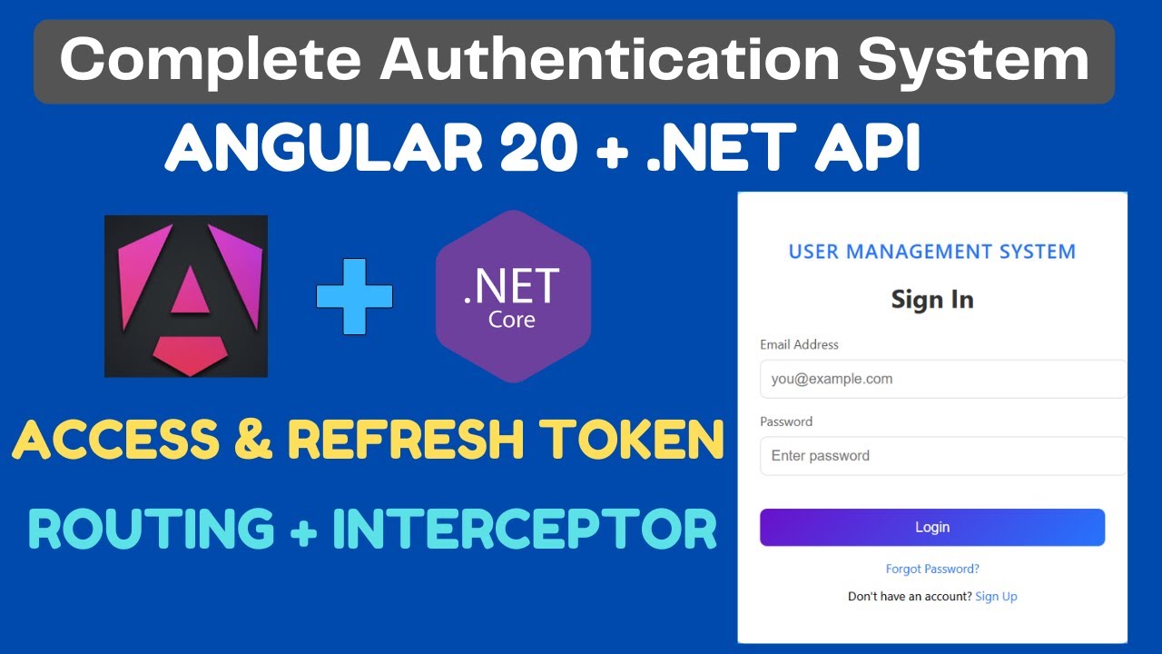 touseefkhan12's tweet card. Angular 20 + .NET 9 Web API | JWT Authentication with Access &...