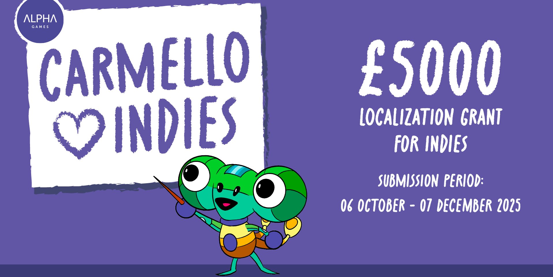 multilingualmag's tweet card. Alpha Games Launches "Carmello Loves Indies" Localization Grant worth £5,000 in professional localization services.