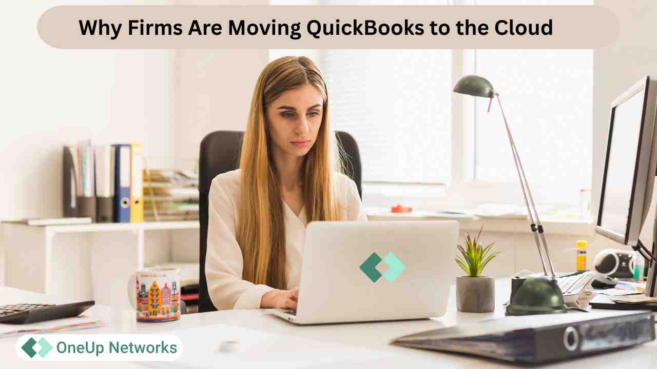 _OneUpNetworks's tweet card. Explore how accounting firms can move QuickBooks to the cloud for enhanced security, real-time collaboration, cost savings, and AI automation.