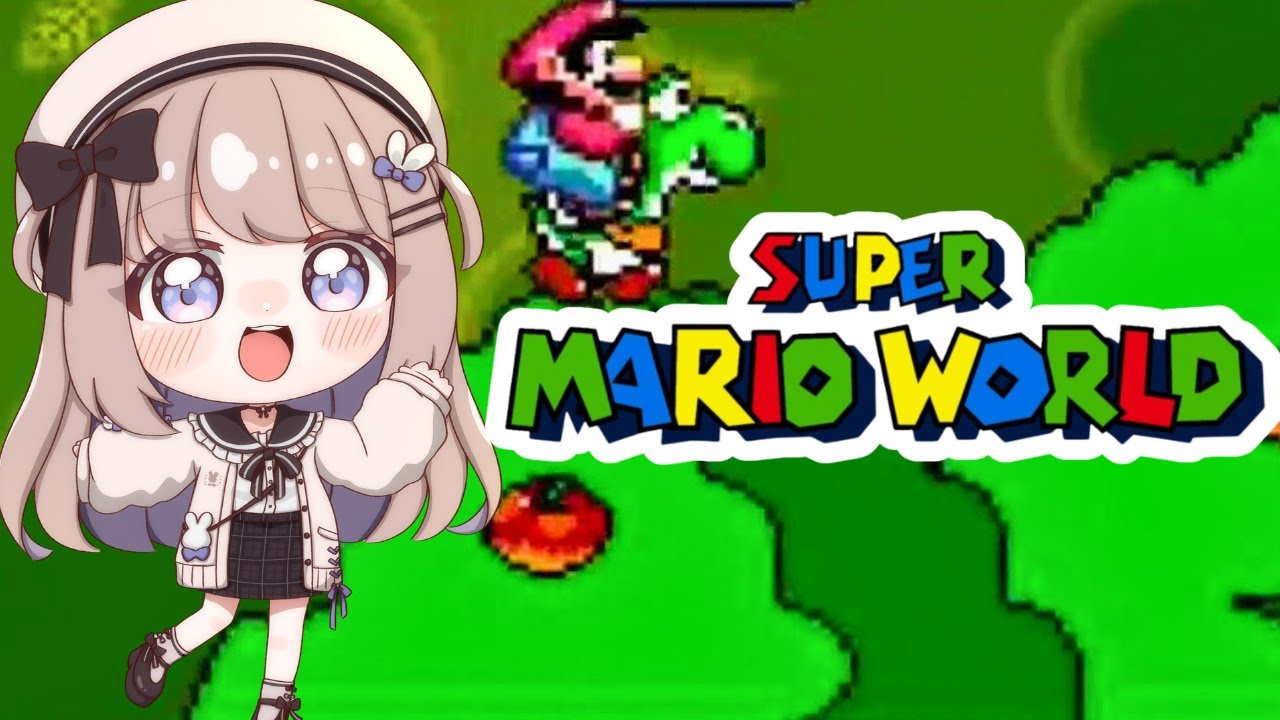 nemu_pipi_'s tweet card. 【スーパーマリオワールド】　マリオやるぞおおおお！！！＃3【ねむぴぴ/Vtuber】