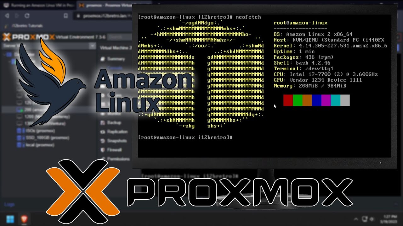 i12bretro's tweet card. Running an Amazon Linux (AL2) VM in Proxmox
