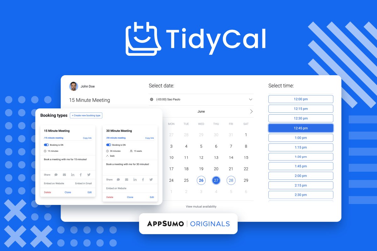Tidy_Cal's tweet card. The simplest way to manage your calendar and schedule. Simplify your bookings, auto-generate meeting URLs, and more. Trusted by 150,000+ people. Join now.