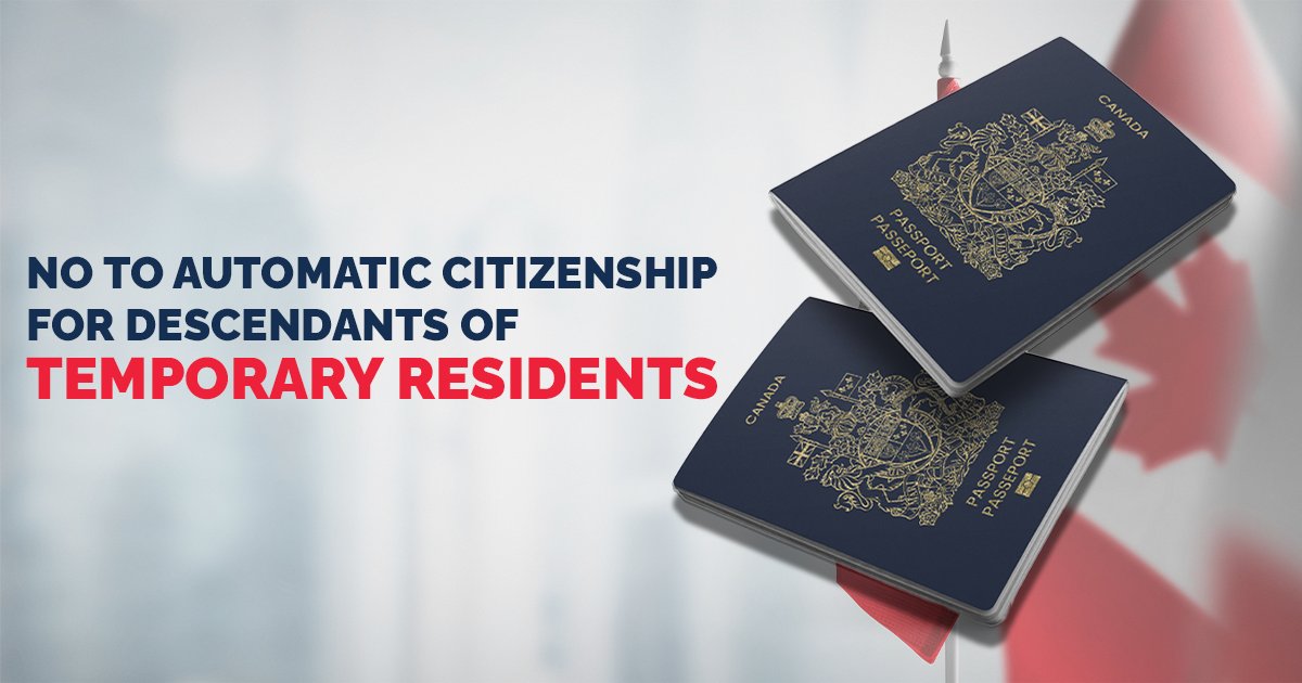 rhondaforoshawa's tweet card. No To Automatic Citizenship for Descendants of Temporary Residents - Conservative Party of Canada