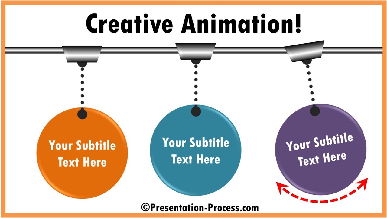 PresentProcess's tweet card. Dangling Tags Animation Infographic Slide in PowerPoint