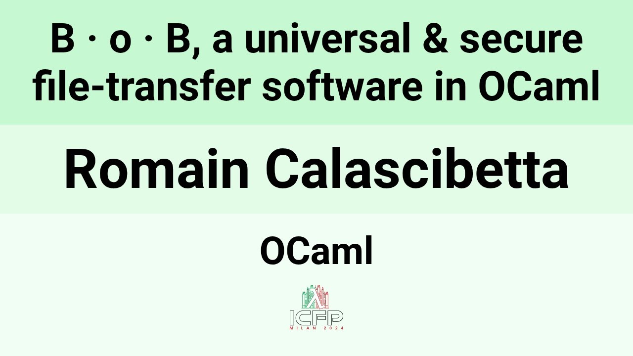 Dinoosaure's tweet card. [OCaml24] B · o · B, a universal & secure file-transfer software in...