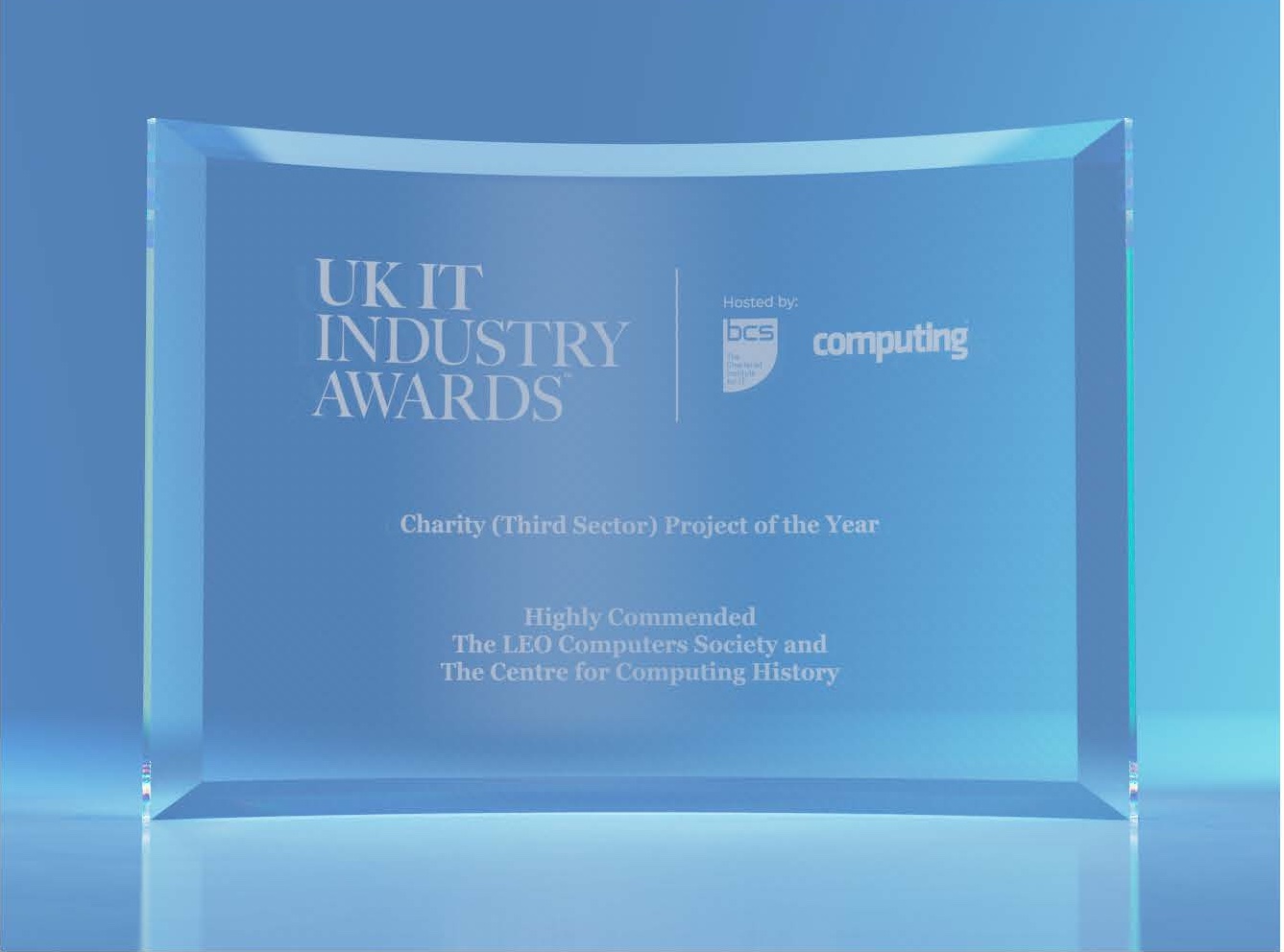 leocomputers51's tweet card. The LEO Computers Society and the Centre for Computing History have been awarded “Highly Commended” in the UK IT Industry awards for 2023., charities sector. John Paschoud, Vince Bodsworth, Peter...