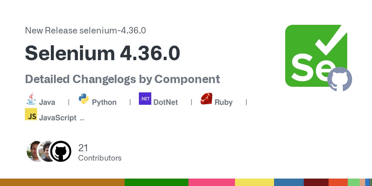 Daily_QA_'s tweet card. Detailed Changelogs by Component Java     |     Python     |     DotNet     |     Ruby     |     JavaScript What's Changed Click to see all the changes included in this release [py]: close...