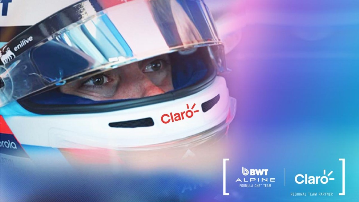 ClaroSports's tweet card. El equipo de Fórmula 1 BWT Alpine anuncia una asociación regional con Claro, líder en conectividad en América.