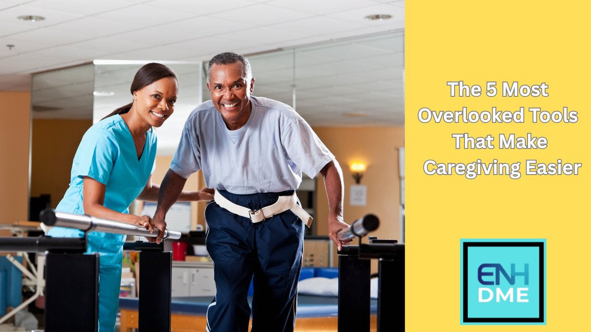 ElderNetHub's tweet card. Essential caregiving tools for daily living: gait belts, pressure relief cushions, fall prevention, adaptive utensils & incontinence supplies.