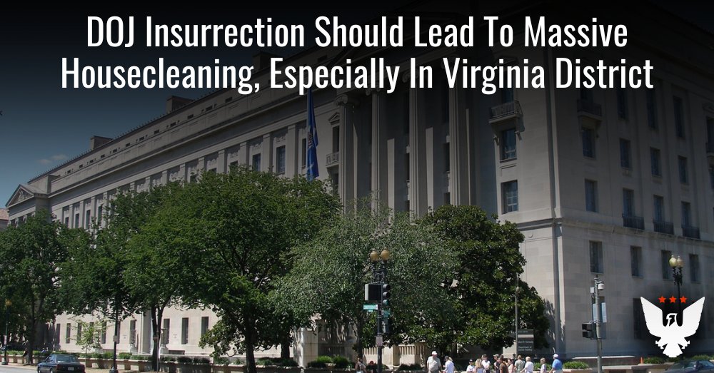 FDRLST's tweet card. Resignations, leaks, and refusals to prosecute crimes in the Eastern District of Virginia show that Trump must make clear he leads the DOJ.