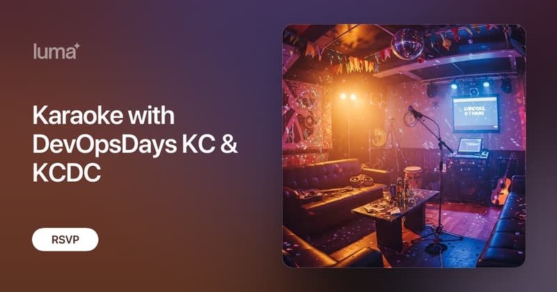 devopsdayskc's tweet card. Get ready to unleash your inner rockstar at the most epic karaoke night Kansas City has ever seen! DevOpsDays KC and KCDC are teaming up to bring you a night…