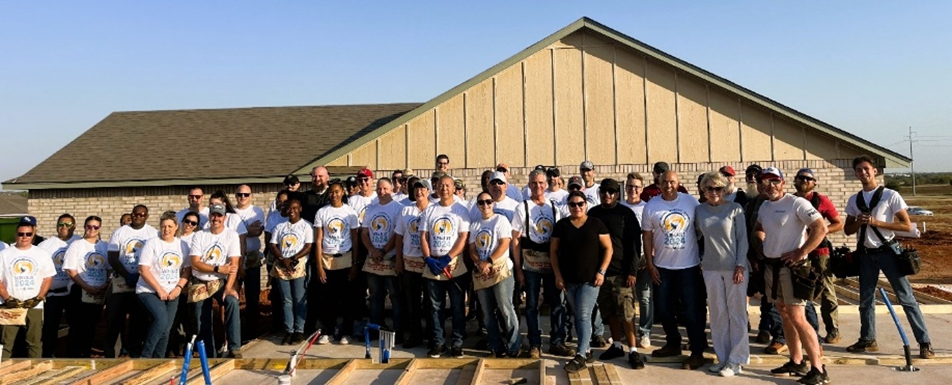 COHFH's tweet card. OKLAHOMA CITY, OK —For the sixth year in a row, more than 50 Faith & Blue Weekend volunteers from the Oklahoma City Police Department (OKCPD) will help frame a Central Oklahoma Habitat for Humanity...
