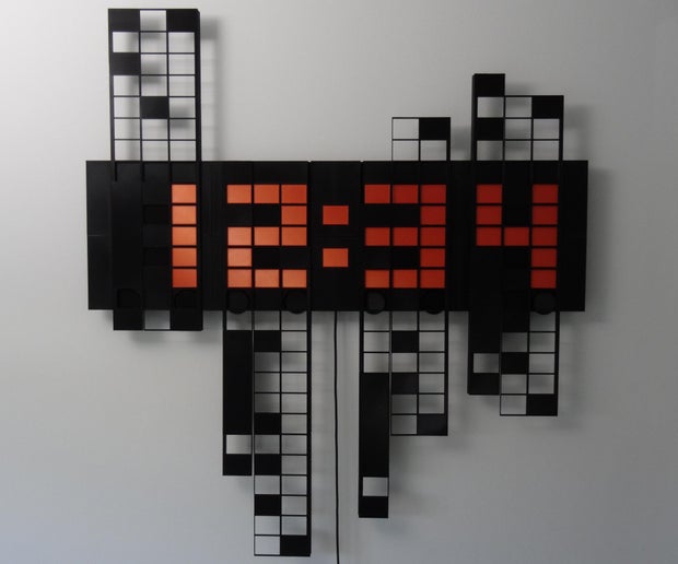 HacedoresCom's tweet card. Time Slider: A digital clock using sliding grids to show or hide the segments of the digits. Each minute the sliders move in a synchronized manner to show the current time. The clock is powered by an...