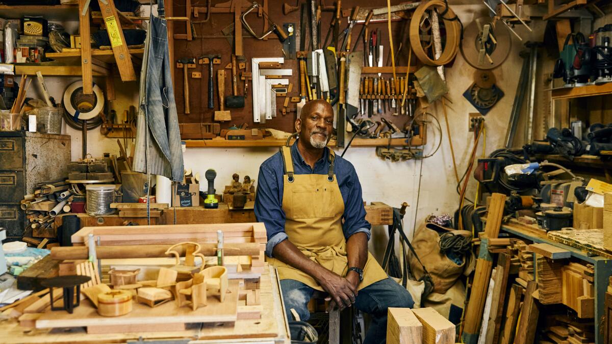 latimes's tweet card. From personal pergolas to dining tables and commissioned benches, Harold Greene has built a life in custom, handmade furniture.
