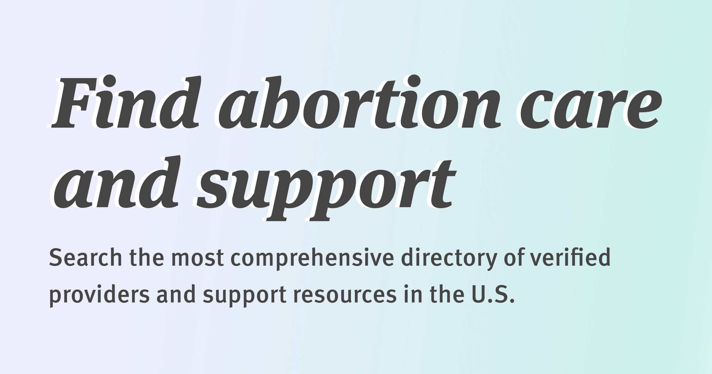 Abortion_Finder's tweet card. Search the most comprehensive directory of verified providers and support resources in the U.S.