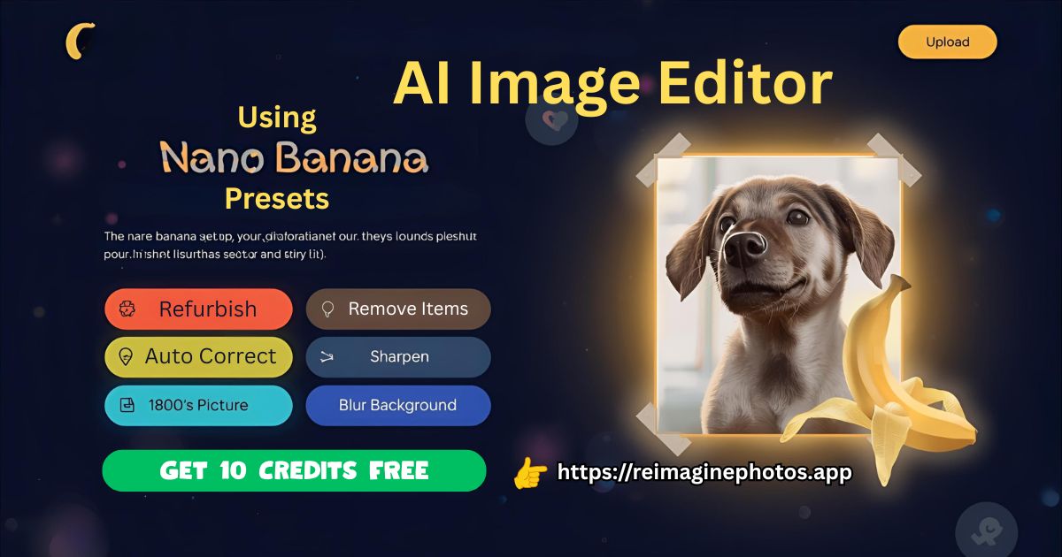 usefulaihacks's tweet card. 1-click AI editing: refurbish, colorize, sharpen, blur backgrounds, and more. Try the Reimagine Photos Image Editor now!