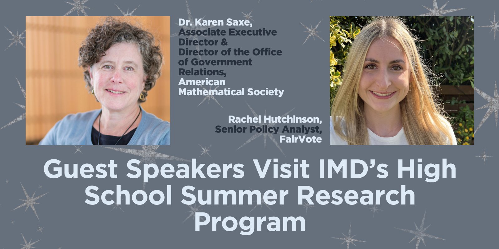 Inst_Math_Dem's tweet card. Students in IMD’s 2025 high school summer research cohort are spending five weeks working with faculty mentors to investigate topics in math and democracy. In order to put the students’ research into...