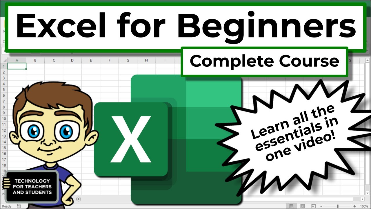 tech4educate's tweet card. Excel for Beginners - The Complete Course
