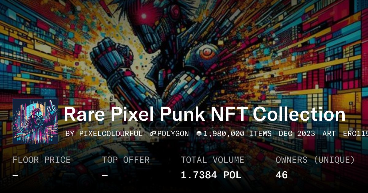 rarepixelpunk's tweet card. Discover the world of striking and unique pixel punk art.