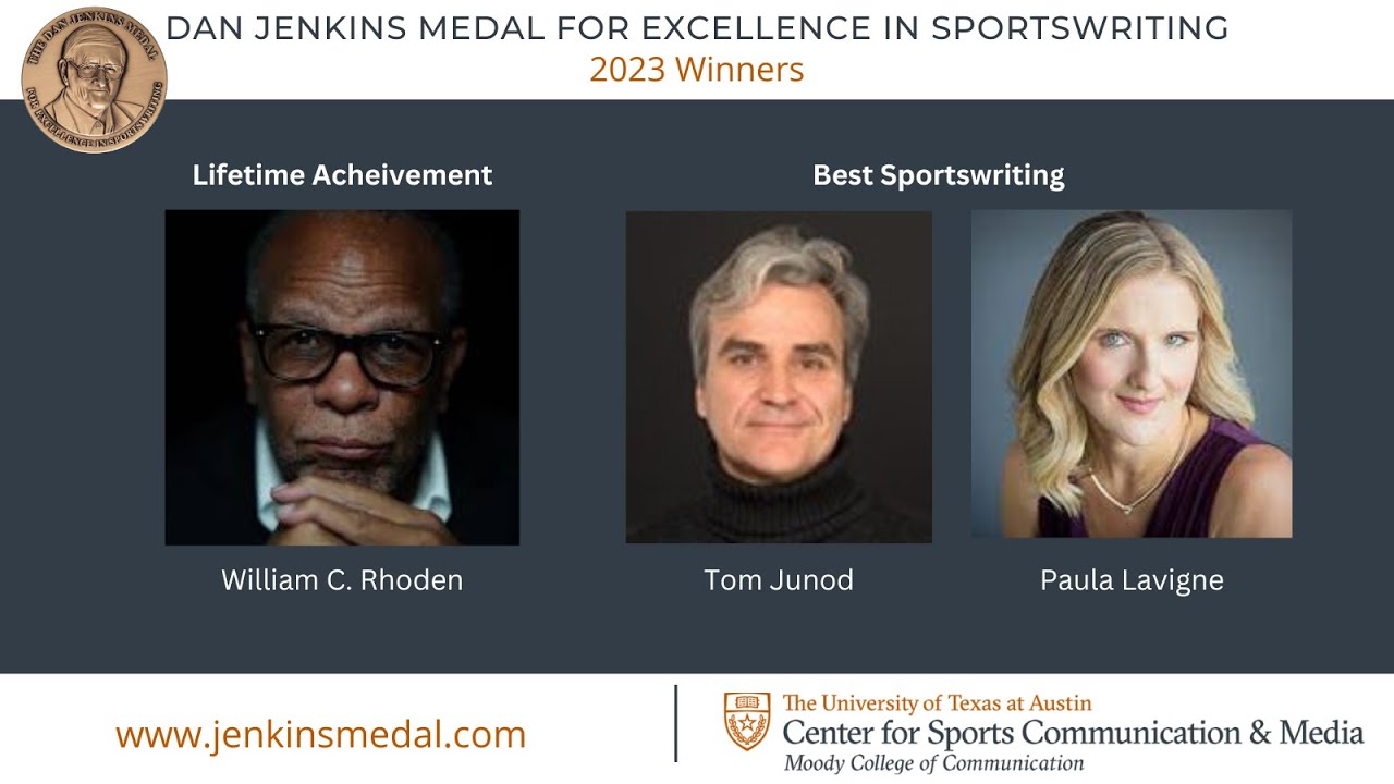 UT_CSCM's tweet card. 2023 Dan Jenkins Medal for Excellence in Sportswriting Awards Dinner