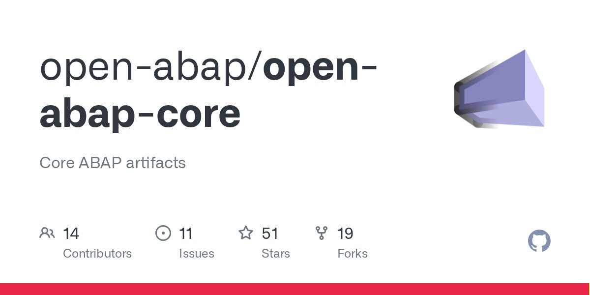 marcfbe's tweet card. Core ABAP artifacts. Contribute to open-abap/open-abap-core development by creating an account on GitHub.