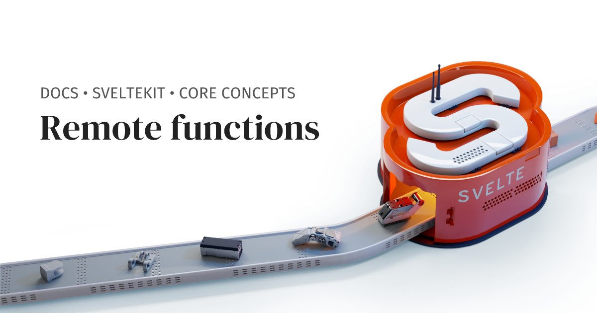 khromov's tweet card. Remote functions • Svelte documentation