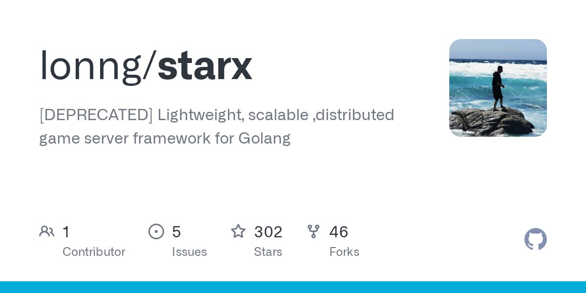 oss_go's tweet card. [DEPRECATED] Lightweight, scalable ,distributed game server framework for Golang - lonng/starx